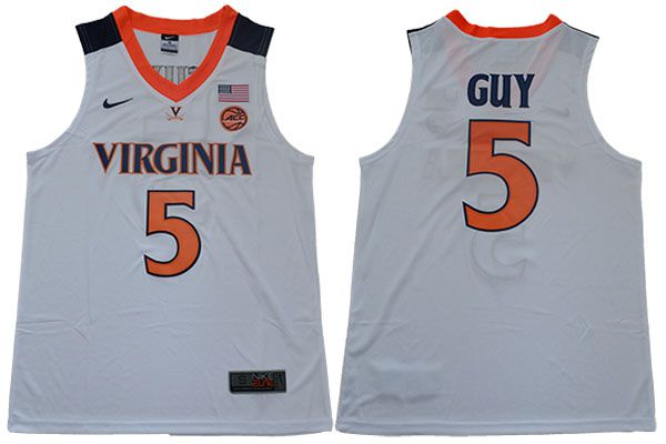 Men Virginia Cavaliers 5 Guy White Nike NBA NCAA Jerseys